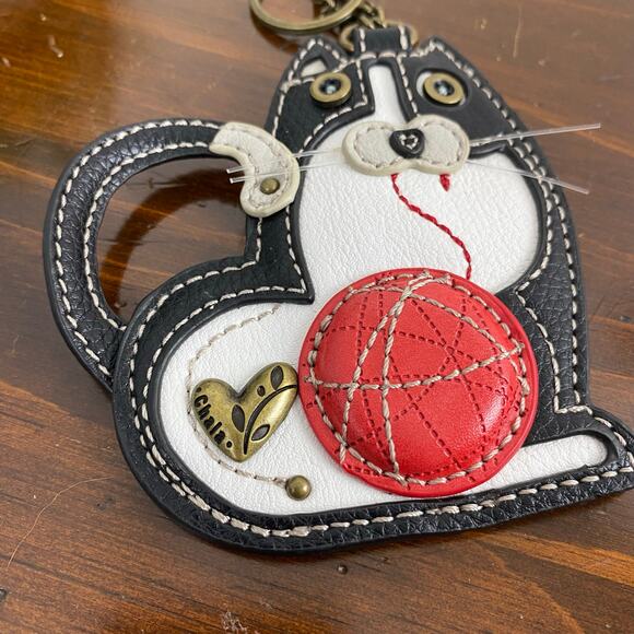 Chala Fat Cat Key Chain Fob Coin Purse Vegan Leather Purse Charm NEW - Picture 3 of 5